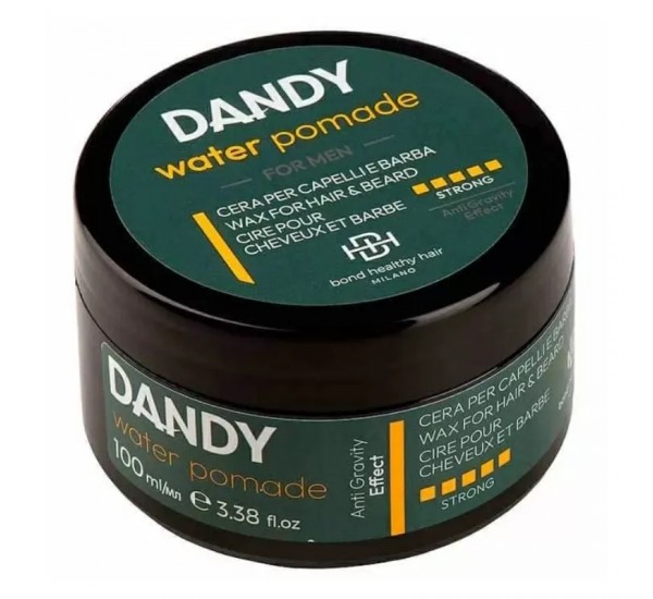 DANDY Lisap Water Pomade Вакса за блясък на водна основа за коса и брада с дълготрайна фиксация 100 ml