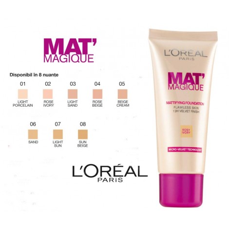 L'ORÉAL PARIS MATTE MAGIQUE Фон дю тен с матов ефект 25ml